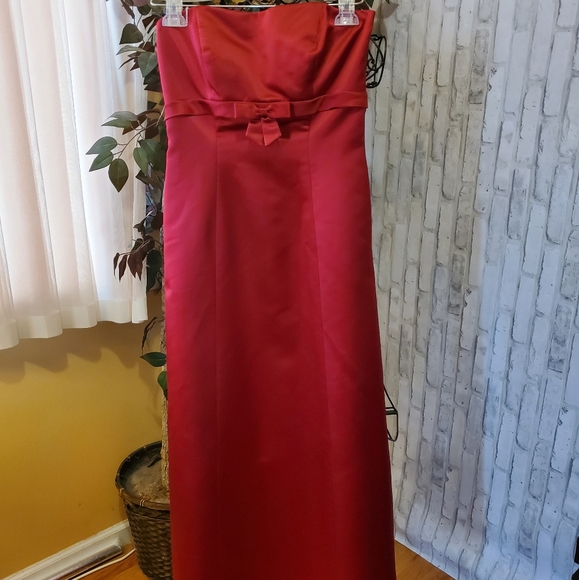 BILL LEVKOFF STRAPLESS RED DRESS SIZE 10 - Picture 2 of 10